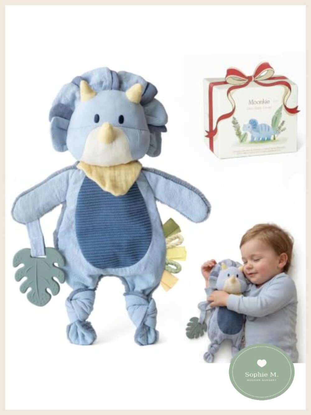 Baby Lovey Security Blanket Silicone Teether Crinkle Toy